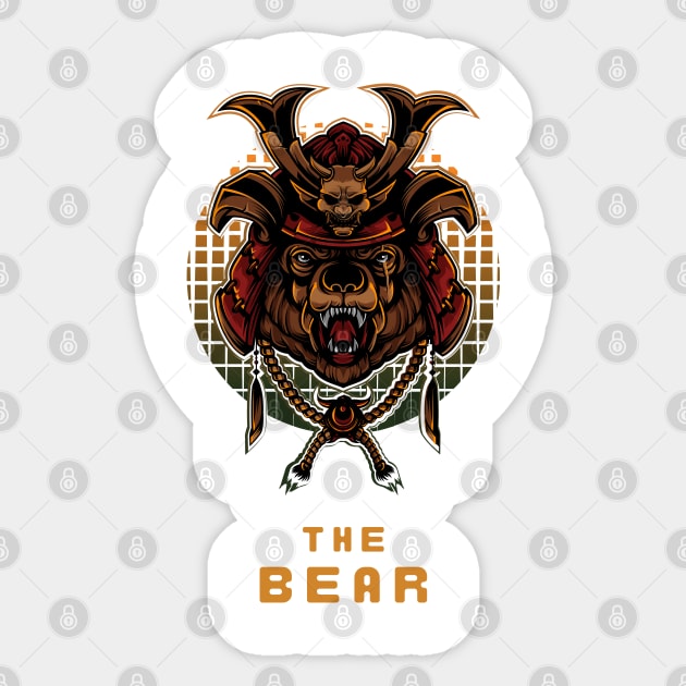 Black Brown Minimalist Vintage The Bear Sticker by ACH PAINT